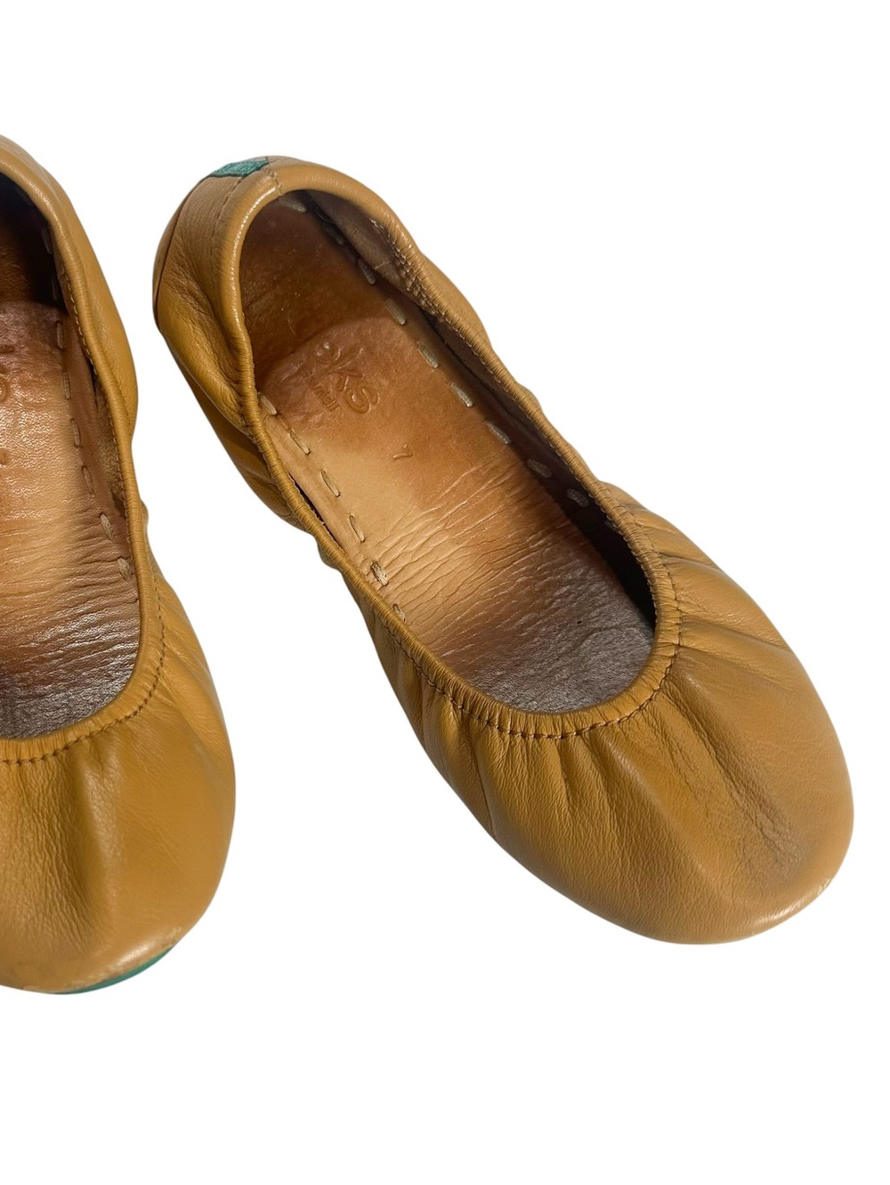 Tieks Tan Leather Everyday Comfort Ballet Flats Slip On Shoes Size 7